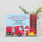 Vuurbrandweerman Truck Boy Kaart (Staand voorkant)