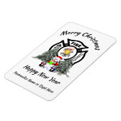 Vuurbrandweerman voor kerstmis Deept Holiday Kaart Magneet (Linkerzijde)