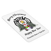 Vuurbrandweerman voor kerstmis Deept Holiday Kaart Magneet (Rechterzijde)