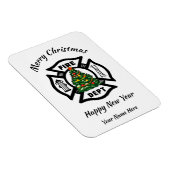 Vuurbrandweerman voor kerstmis Deept Holiday Kaart Magneet (Rechterzijde)