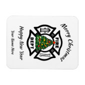 Vuurbrandweerman voor kerstmis Deept Holiday Kaart Magneet (Horizontaal)