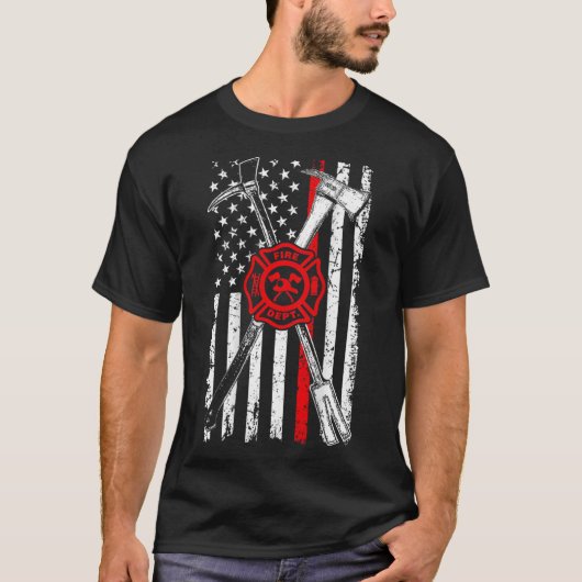 Vuurbrandweerman Zoon Patriottische Gifts Ax Halli T-shirt (Voorkant)