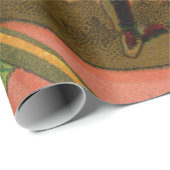 Vuurbrandweerpapier van 1880 - Wapingpapier Cadeaupapier (Rol Hoek)