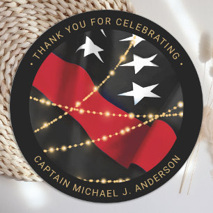 Vuurbrandweertret Thin Red Line Party Ronde Sticker