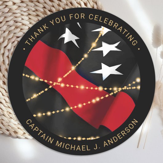 Vuurbrandweertret Thin Red Line Party Ronde Sticker