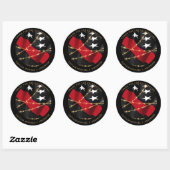 Vuurbrandweertret Thin Red Line Party Ronde Sticker (Vel)