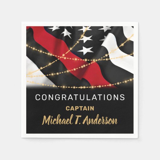 Vuurbrandweertret Thin Red Line Party Servet (Voorkant)