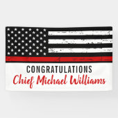 Vuurbrandweertret Thin Red Line Party Spandoek (Horizontaal)