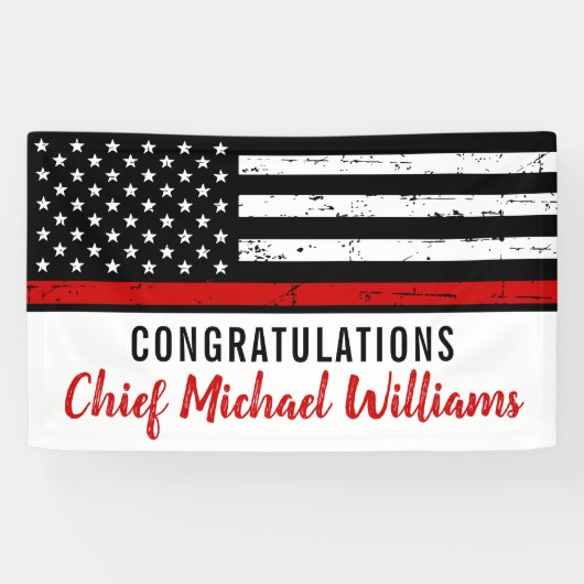 Vuurbrandweertret Thin Red Line Party Spandoek (Horizontaal)