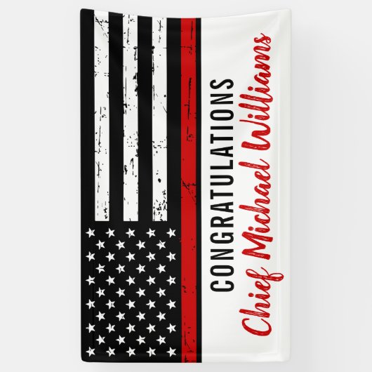 Vuurbrandweertret Thin Red Line Party Spandoek (Verticaal)
