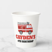 Vuurbrandweervrouw Birthday Party Napkins Papieren Bekers (Voorkant)