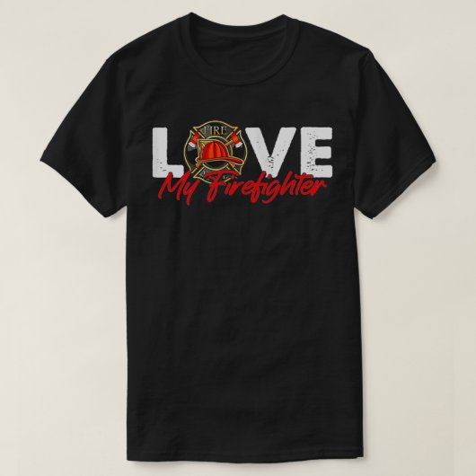Vuurbrandweervrouw van vrouwen Liefde van mijn F T-shirt (Design voorkant)