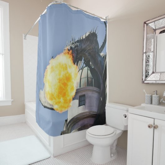 Vuurbrekend trekkenbeeld douchegordijn (In situ)