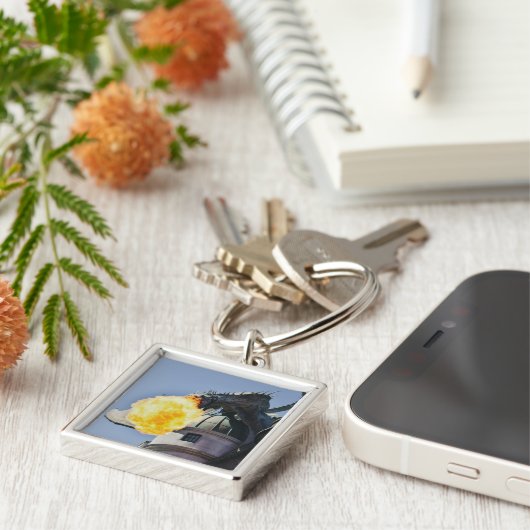 Vuurbrekend trekkenbeeld sleutelhanger (Zijkant)