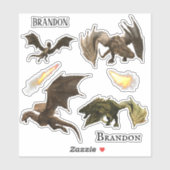 Vuurbrekende draak Wyvern Aangepaste set Sticker (Vel)