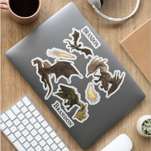 Vuurbrekende draak Wyvern Aangepaste set Sticker