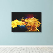 Vuurbreker Draak 3 Kunstschildpad Canvas Afdruk (Insitu (Houten vloer))