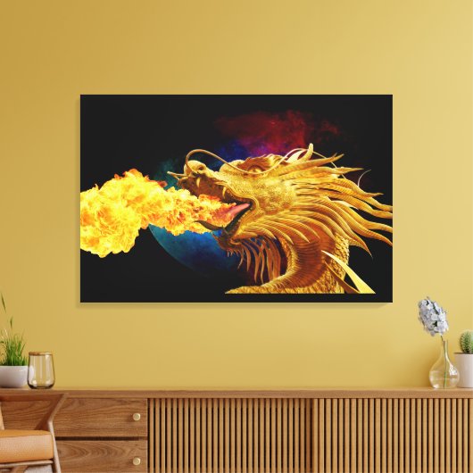 Vuurbreker Draak 3 Kunstschildpad Canvas Afdruk (Insitu (Woonkamer))