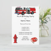 Vuurdagfeest van de brandweermotor kaart (Staand voorkant)