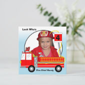 Vuurdagse uitvindingen brandweermotor kaart (Staand voorkant)