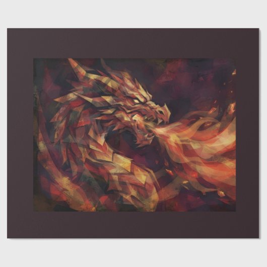 Vuurdraak Cadeaupapier (Vlak)