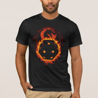 Vuurdraak D20 Dobbelstenen Fantasy Tafelblad Gamin T-shirt