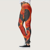 Vuurdraak Fantasie Kunstontwerp, Mythisch Wezen Leggings (Links)