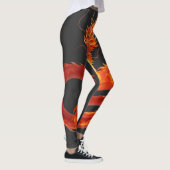 Vuurdraak Fantasie Kunstontwerp, Mythisch Wezen Leggings (Rechts)