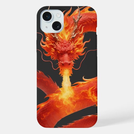 Vuurdraak Fantasie Kunstontwerp, Mythologisch Weze iPhone Hoesje (Achterkant)
