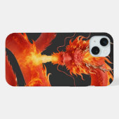 Vuurdraak Fantasie Kunstontwerp, Mythologisch Weze iPhone Hoesje (Achterkant horizontaal)