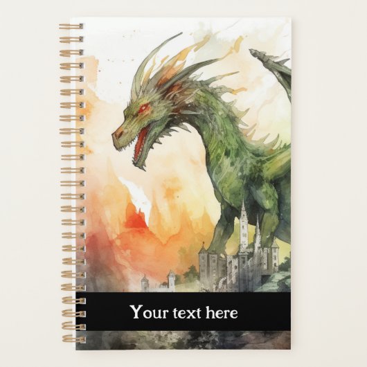Vuurdraak groen 4 planner (Voorkant)