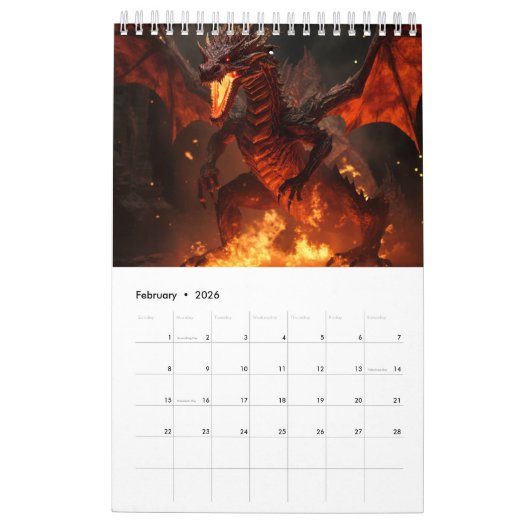 Vuurdraak kalender, draak kalender (Feb 2026)
