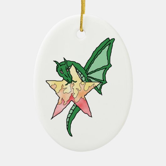 Vuurdraak Keramisch Ornament (Voorkant)