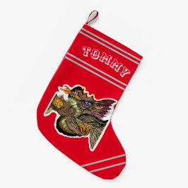 Vuurdraak kerststopping kleine kerstsok