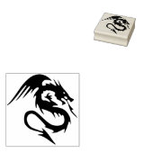 vuurdraak - kunststempel rubberstempel (Gestempeld)