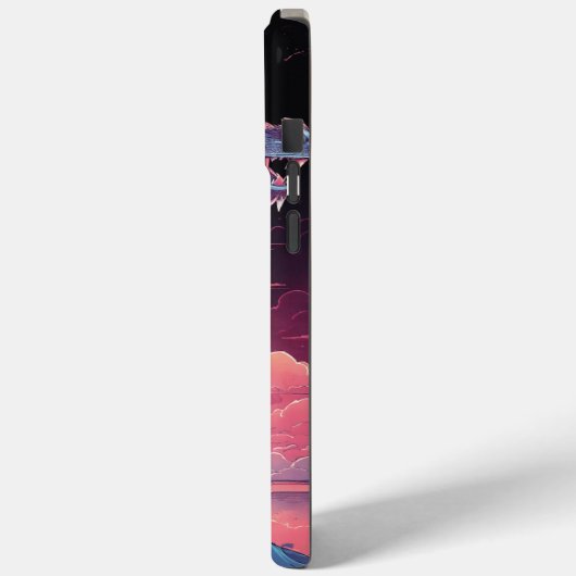 Vuurdraak onder het Moon Moblie Back Hoesje (Achterkant / Links)