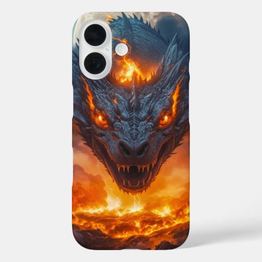 Vuurdraak onder vollemaanfantasie Case-Mate iPhone case (Achterkant)