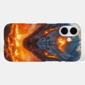 Vuurdraak onder vollemaanfantasie Case-Mate iPhone case (Achterkant (horizontaal))