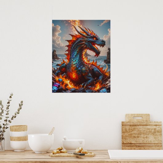 Vuurdraak Poster (Keuken)