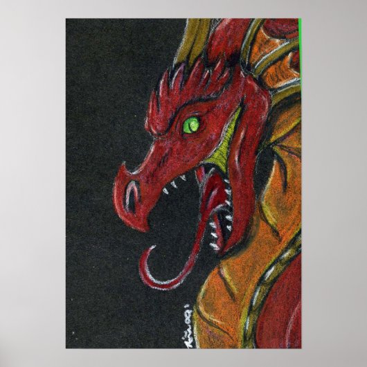 Vuurdraak Poster afdrukken (Voorkant)