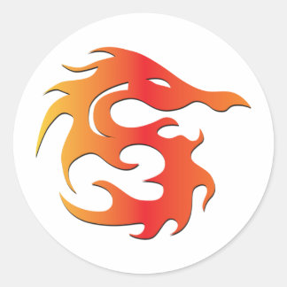Vuurdraak Ronde Sticker
