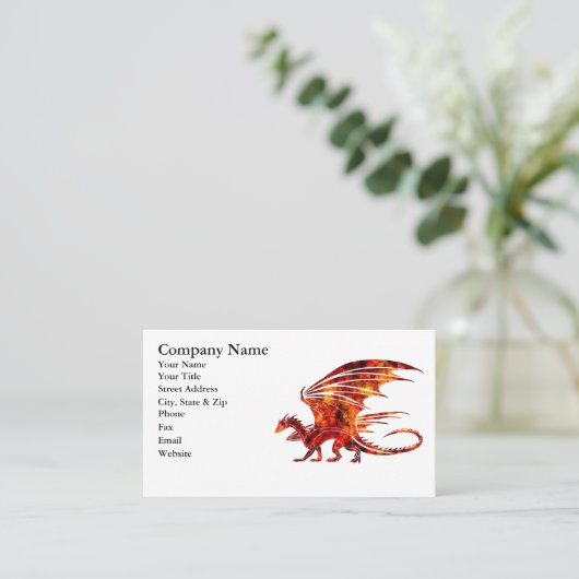Vuurdraak Visitekaartje (Staand voorkant)