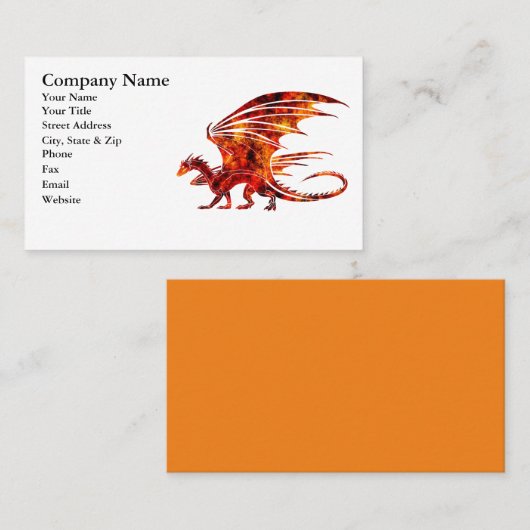 Vuurdraak Visitekaartje (Voorkant / Achterkant)