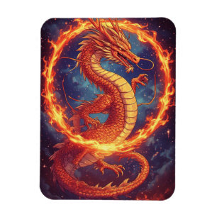 Vuurdraak voor Fantasy- en Mythische Liefhebbers Magneet