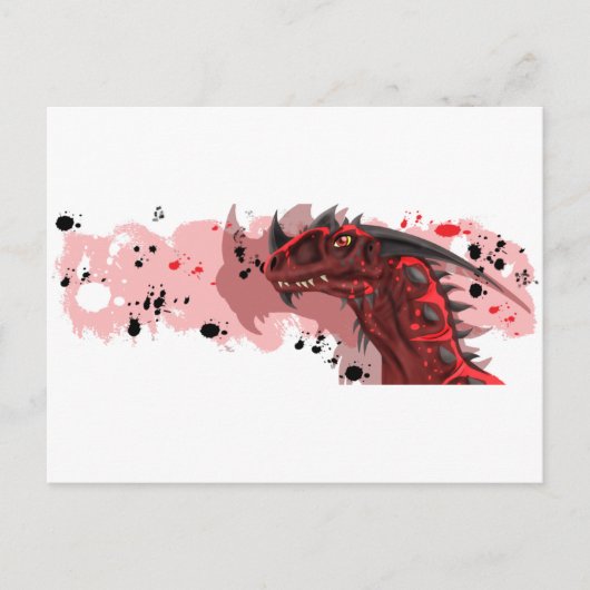 Vuurdraak (witte versie) briefkaart (Voorkant)