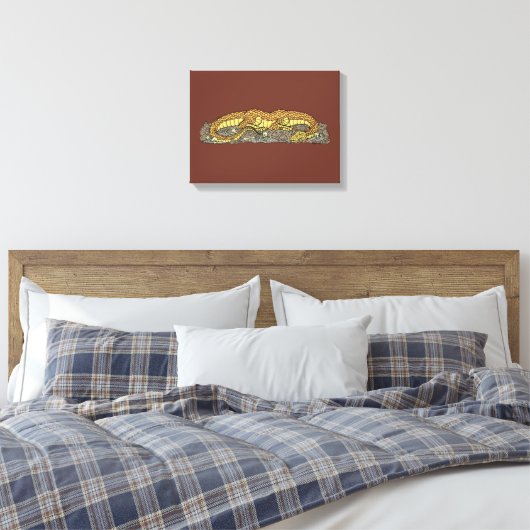 Vuurdrake in rust canvas afdruk (Insitu (Slaapkamer))
