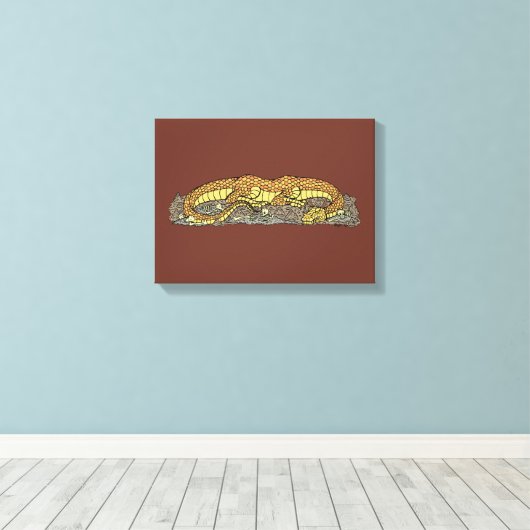 Vuurdrake in rust canvas afdruk (Insitu (Houten vloer))