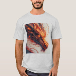 Vuurdrakenkop die intense energie uitstraalt t-shirt