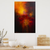 Vuurdruk abstracte kunst poster (Keuken)