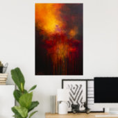 Vuurdruk abstracte kunst poster (Thuiskantoor)